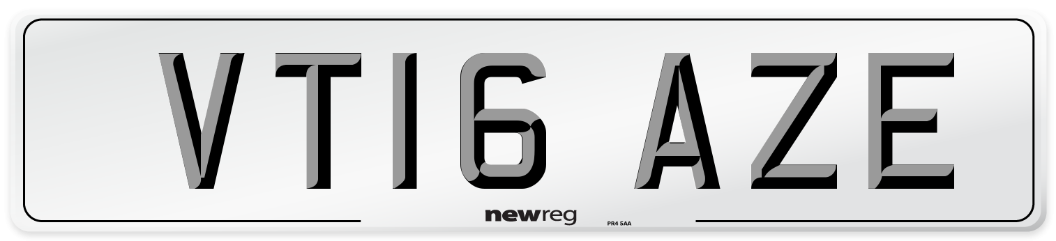 VT16 AZE Number Plate from New Reg